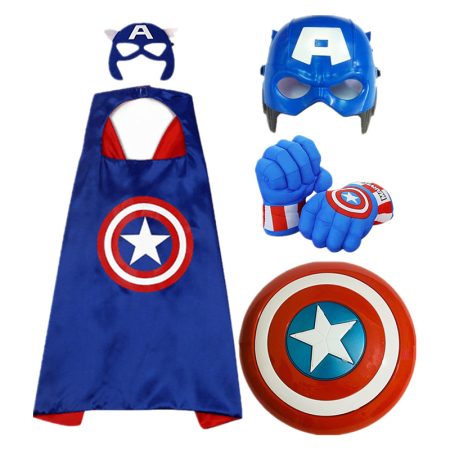 Children Captain America Cloak/shield/gloves Cosplay Avenger Mask Game Weapon Toy Gift