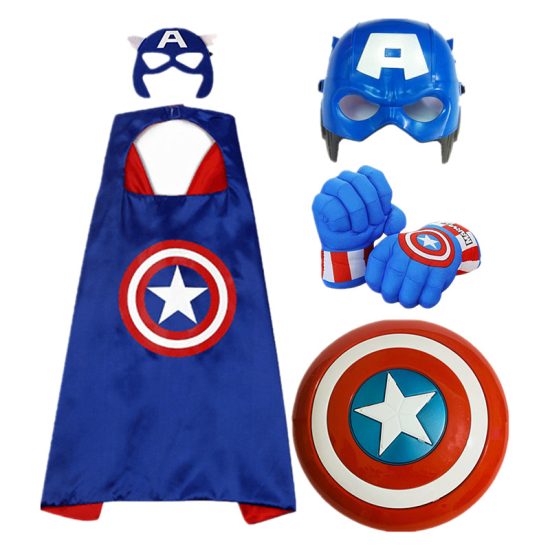 Children Captain America Cloak/shield/gloves Cosplay Avenger Mask Game Weapon Toy Gift