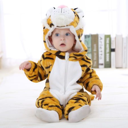 Pajamas Animal Baby Cartoon Romper Newborn Hooded Infant Clothing Boys Girls Onesie Jumpsuit Panda Costumes Flannel Baby Rompers