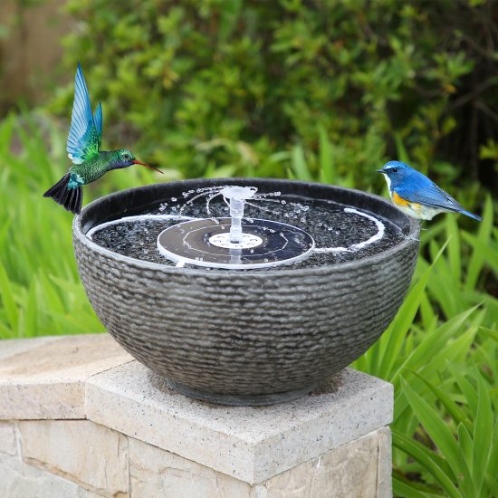 LED Solar Fountain Pump with 8 Color Lights for Pool 3000mAh Battery for Garden,Pool birds kids play - Image 3
