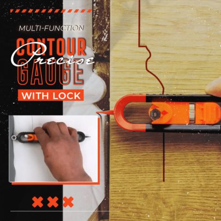 scribing Ruler Contour Gauge with Lock- Precise Scribe Tool Woodworking Edge Corner Measuring Profile Duplicator