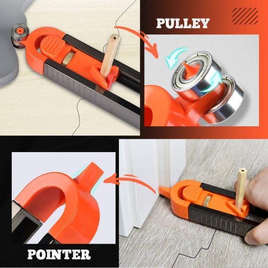 scribing Ruler Contour Gauge with Lock- Precise Scribe Tool Woodworking Edge Corner Measuring Profile Duplicator - Image 3