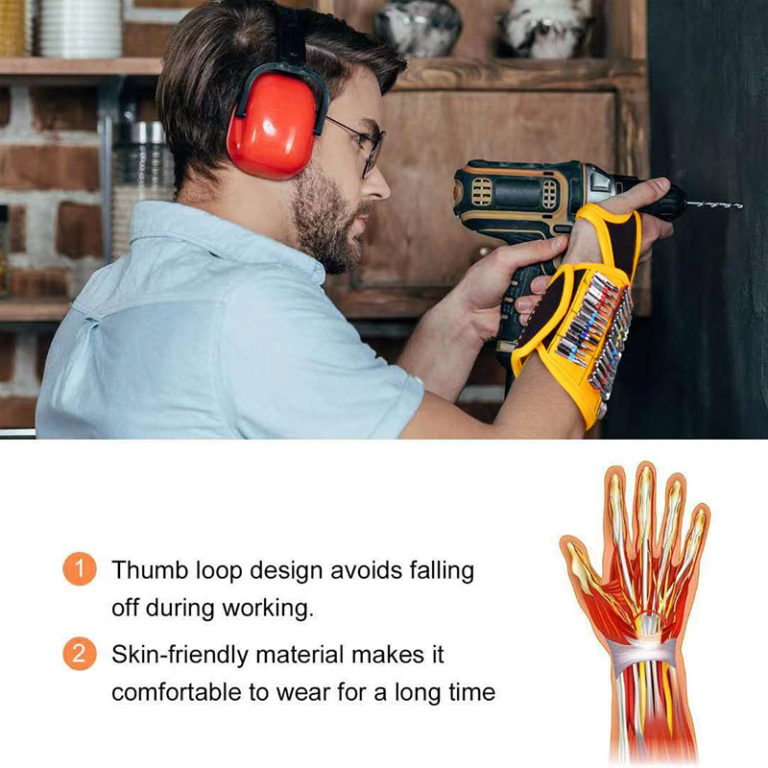 Magnetic Wristband Holds Nails, Drill Bit. Gift for Father, Boyfriend - Image 3