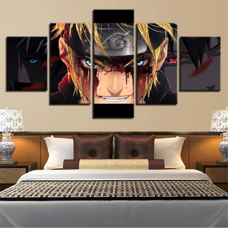 Anime Naruto Poster Sticker Canvas Painting For Modern Living Room Home Cuadros Decoration 5 Panel - Image 2