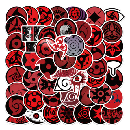 50pcs/Pack  Sharingan Logo Stickers Waterproof For Skateboard Motorcycle Guitar Luggage Laptop Sticker