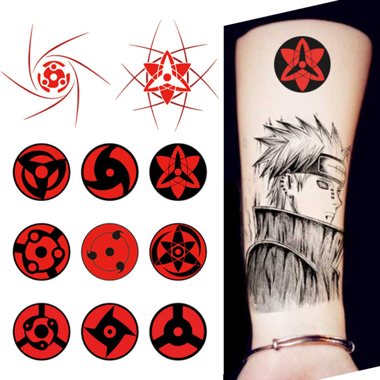 Naruto Sharingan Tattoo Stickers Anime Uchiha Itachi Waterproof Temporary Tattoo Stickers