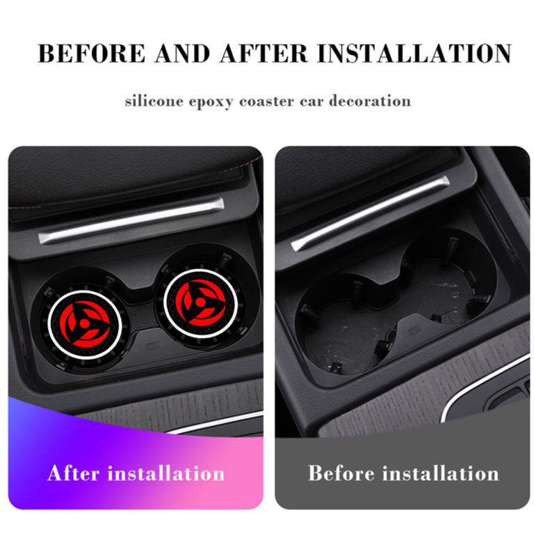 Anti Slip Mat Case Sharingan Eye Anime For Car Office Home 1 / 2PCS 6.6CM - Image 2
