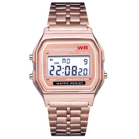 Rose Watches Electronic Digital Display Retro Style Clock For Men And Women