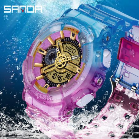 Rainbow color Wrist Watch For Ladies Sports