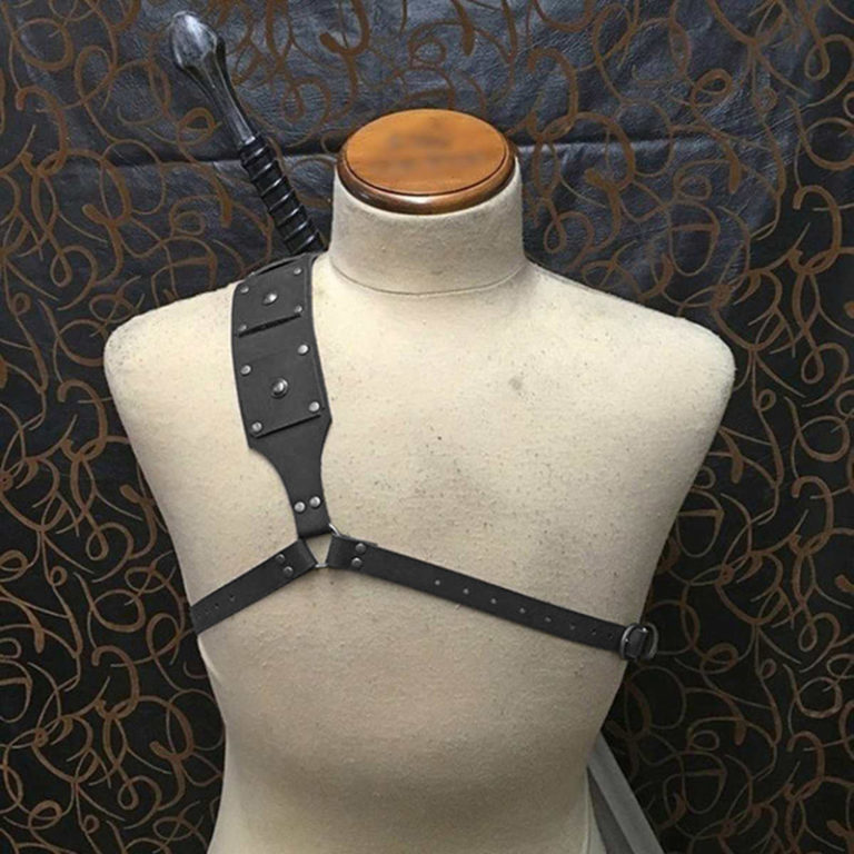 Medieval Sword Shoulder Back Sheath Scabbard Frog Holder For Adult Men Larp Warrior Costume Rapier Leather - Image 2