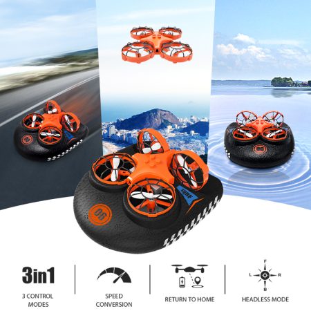 3-in-1 Flying Air Boat Land Driving Mode Detachable One Key Return RC Drone Quadcopter RTF