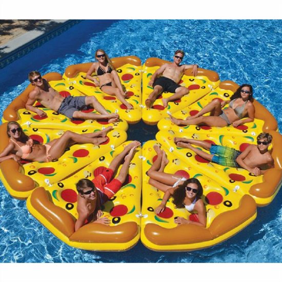 Pizza Inflatable Swimming Circle Pool Party Swimming Ring Air Mattress Float Bed Summer Surfboard Water Sports Board - Image 2