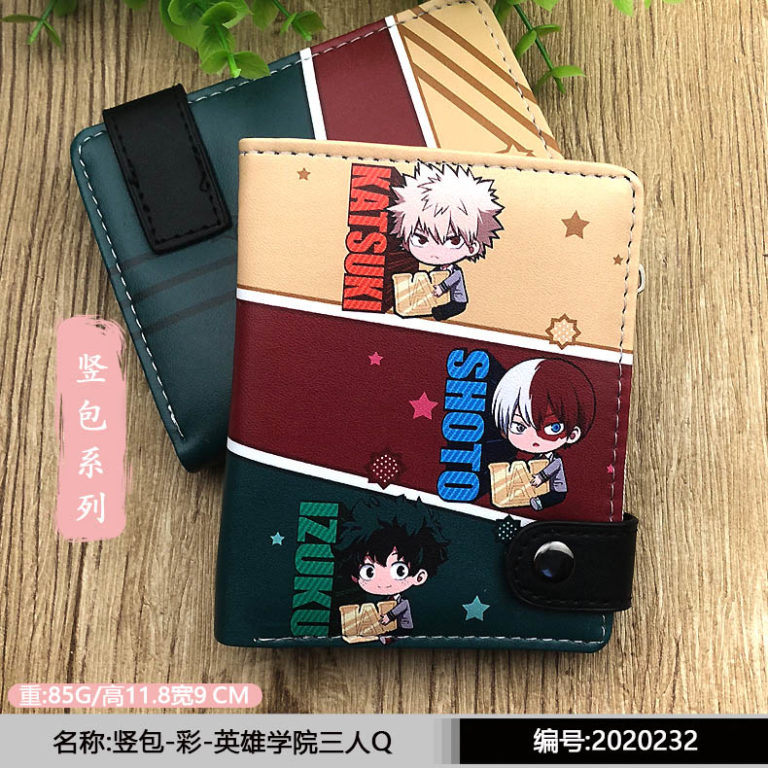 Short Wallet Anime My Hero Academia Midoriya Izuku/Todoroki Shoto PU Leather Purse with Coin Pocket
