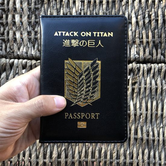 Attack on Titan Passport Cover Anime Shingeki no Kyojin Travel Case for Passports Wings of Freedom - Image 2