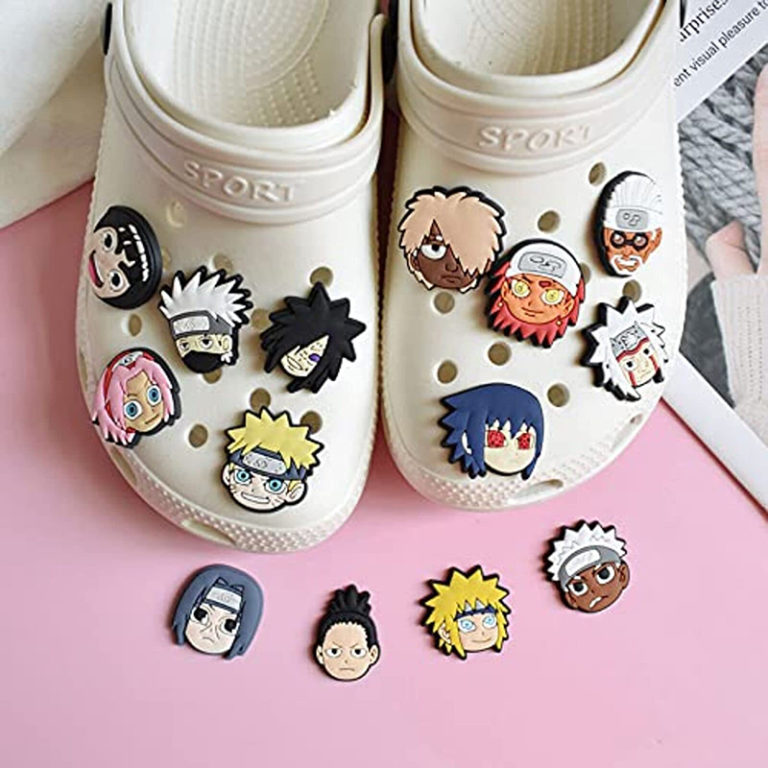 ⁦14 Pcs Anime Naruto PVC Shoes Charms Waterproof Sandals Decorate Accessories Buckle Decorations Toys for Children Adult Friends Gift⁩ - الصورة ⁦3⁩
