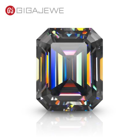 Diamond Moissanite Manual Cutting Emerald Grey VVS1 Premium Gems Loose Diamond Test Passed Gemstone For Jewelry Making