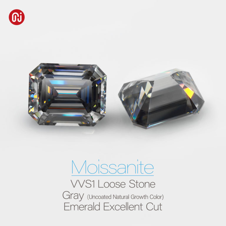 Diamond Moissanite Manual Cutting Emerald Grey VVS1 Premium Gems Loose Diamond Test Passed Gemstone For Jewelry Making - Image 2
