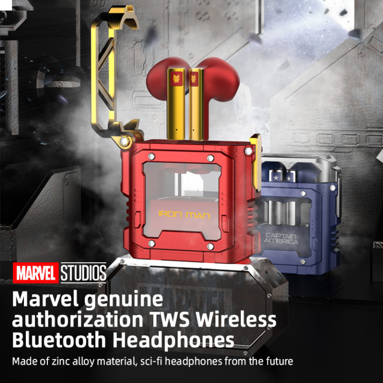 Disney Iron Man Gaming Earphones Wireless Bluetooth 5.3 Noise Reduction Headphones BTMV08 Rotatable Metal Headset HIFI Stereo Sound - Image 2