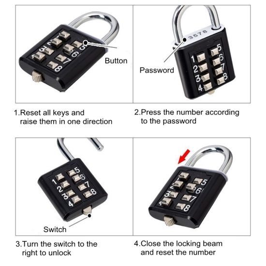 Password Code Combination Padlock Zinc Alloy Suitcase For Luggage Travel Code Smart Lock Code Keyed Anti-thieft Lock - Image 3