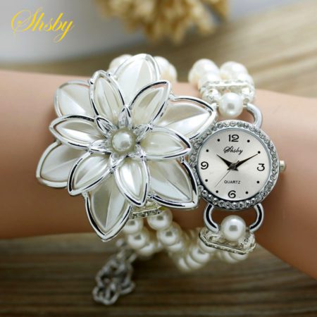 fashion flower bracelet quartz wristwatches women dress watches