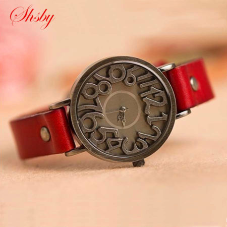 Digital Hollow Genuine Cow Leather Strap Watches Women Dress Watches Female Quartz Watch Student Leisure Watch