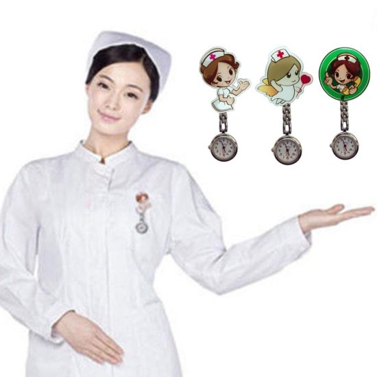 Lovely Super Cute Nurse Girl Pocket Watch Pattern Light Luminous Needle Quartz Movement Pattern Good Gift - Image 2