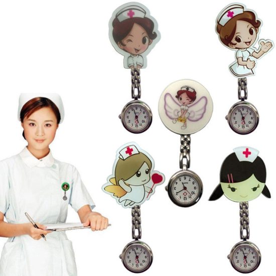 Lovely Super Cute Nurse Girl Pocket Watch Pattern Light Luminous Needle Quartz Movement Pattern Good Gift - Image 3
