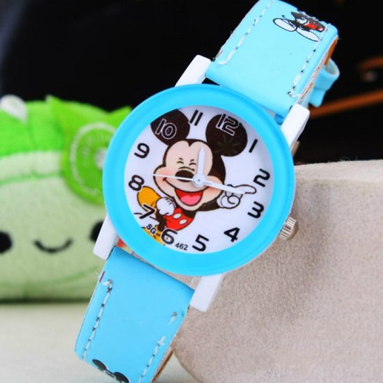 mickey mouse Watch Cute For Kids Children Boys Girls Pu Leather Quartz WristWatch Clock - Image 3