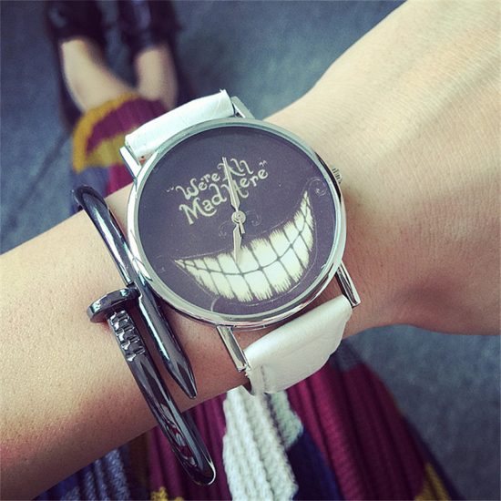 fashion casual watches smiling face original design leather for men and women - Image 2