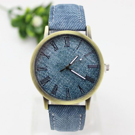 New Fashion Casual Quartz Watch  Jean Fabric Leather