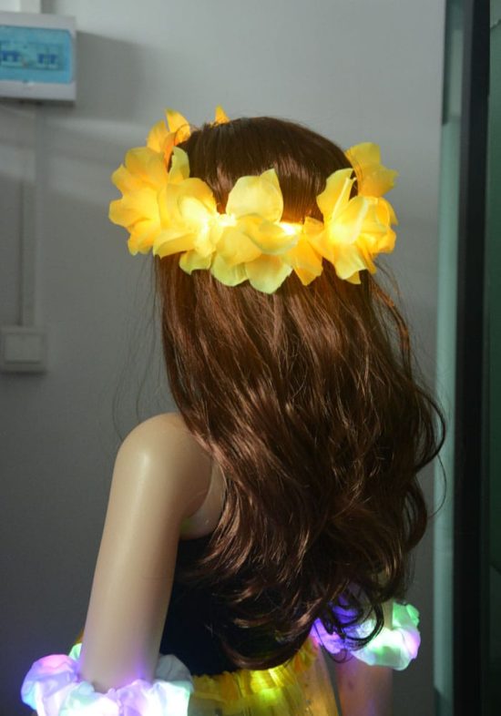 Hawaii Lei Headband Glow Light Flower Crown Wreath Birthday Wedding Party Luminous Festival Costume - Image 2