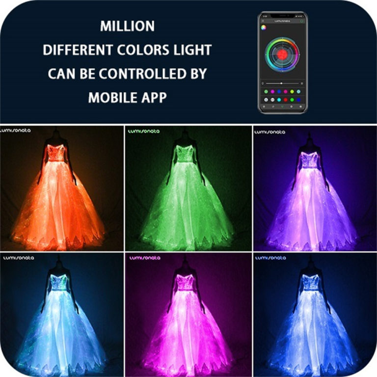 Fiber Dress lighting Long Skirt For Wedding Party Glow In The Dark - Image 4