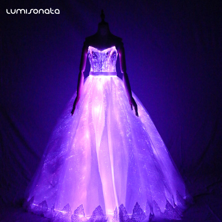 Fiber Dress lighting Long Skirt For Wedding Party Glow In The Dark - Image 2