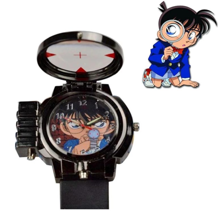Japanese  Anime Quartz Watches Detective Conan Action Figures Can Launch LED Light Tag