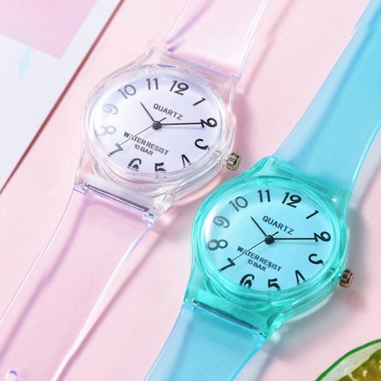 silicone jelly quartz watch transparent eco-friendly for student girls men - Image 3