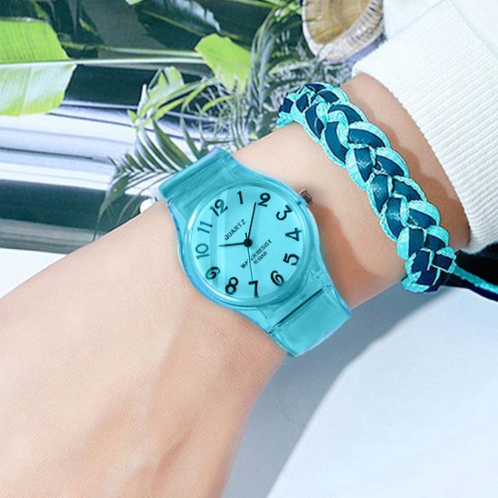 silicone jelly quartz watch transparent eco-friendly for student girls men - Image 2