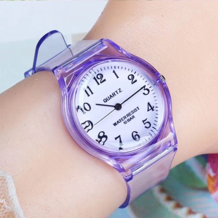 silicone jelly quartz watch transparent eco-friendly for student girls men