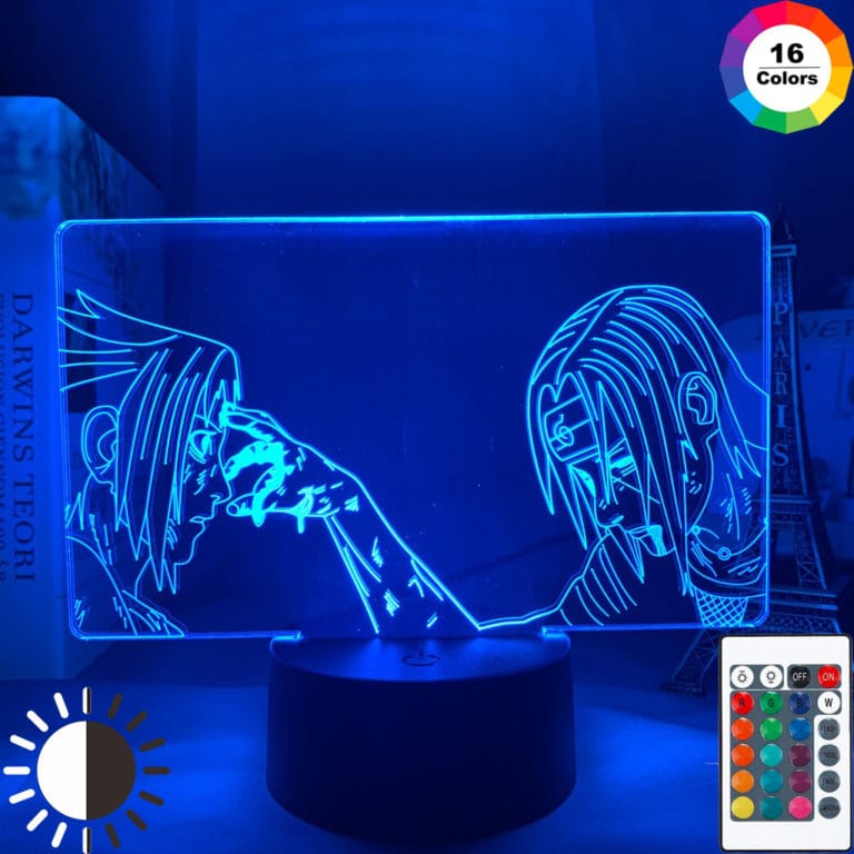 Anime Naruto 3d Led Night Lamp Sasuke and Itachi Uchiha for Bedroom Decor Nightlight Rgb Colorful Light useful like Gift