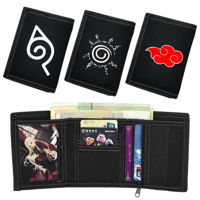 Anime Naruto Foldable Wallet for Women Men Children Bank ID Card Holder Clutch Wallets Toys Gift