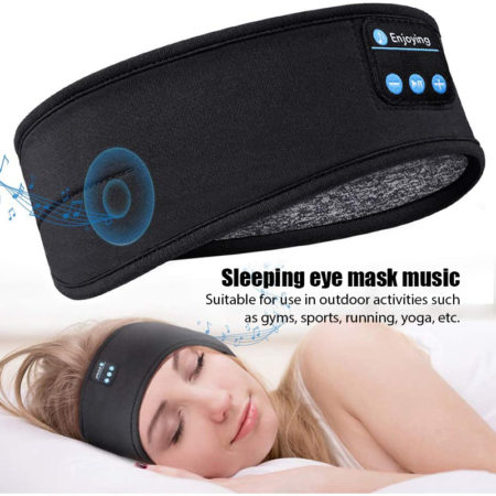 Bluetooth Headphones For Sports And Sleeping Headband Thin Soft Elastic Comfortable Wireless Earphones Eye Mask for Side Sleeper