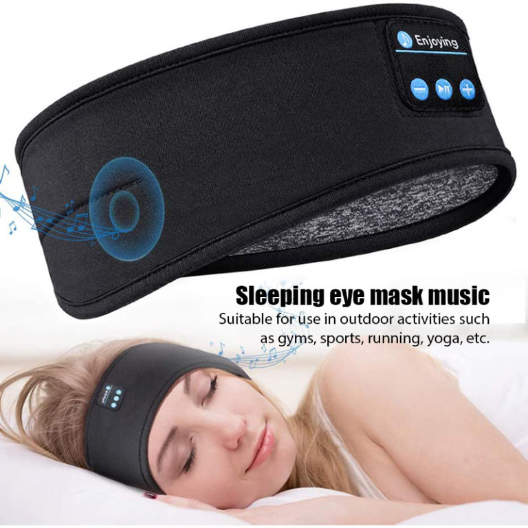 Bluetooth Headphones For Sports And Sleeping Headband Thin Soft Elastic Comfortable Wireless Earphones Eye Mask for Side Sleeper