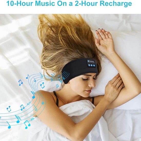 Bluetooth Headphones For Sports And Sleeping Headband Thin Soft Elastic Comfortable Wireless Earphones Eye Mask for Side Sleeper - Image 3