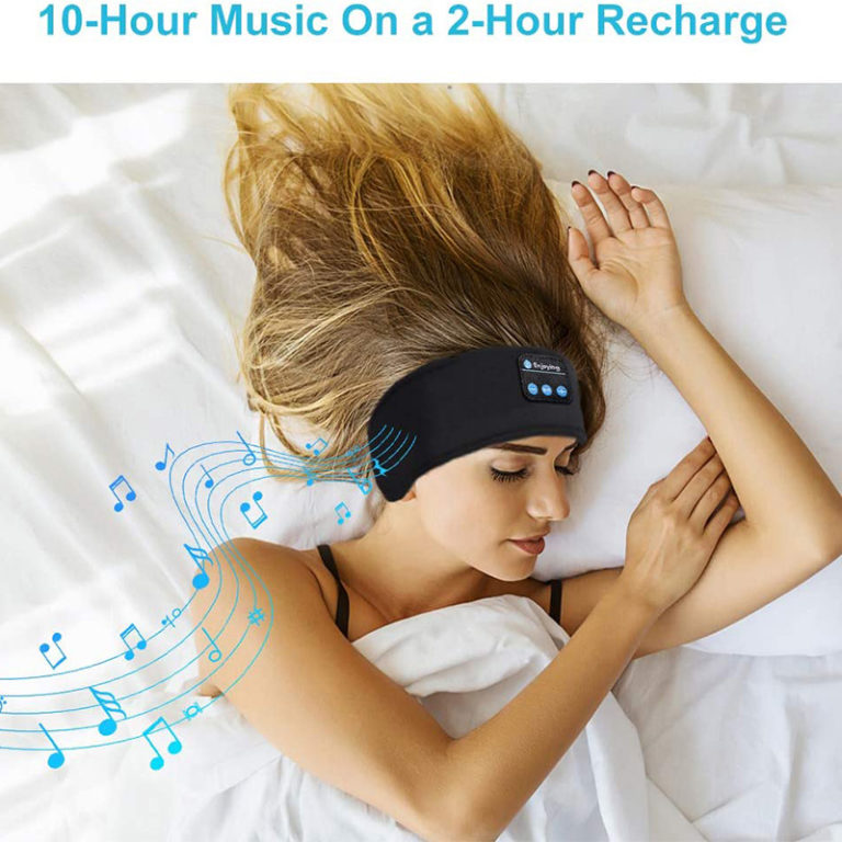 Bluetooth Headphones For Sports And Sleeping Headband Thin Soft Elastic Comfortable Wireless Earphones Eye Mask for Side Sleeper - Image 3