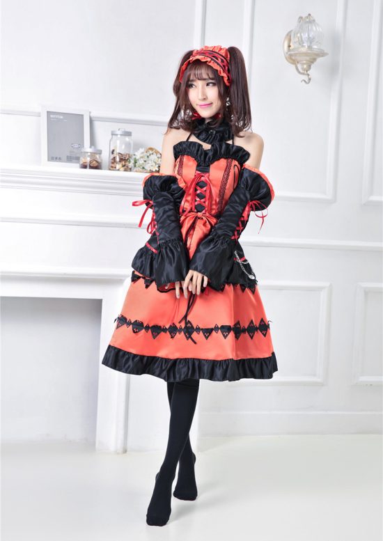Anime History Nightmare Vivid Tokisaki Kurumi Cosplay Costume Full Set Princess Lolita Gorgeous Party Dress - Image 2