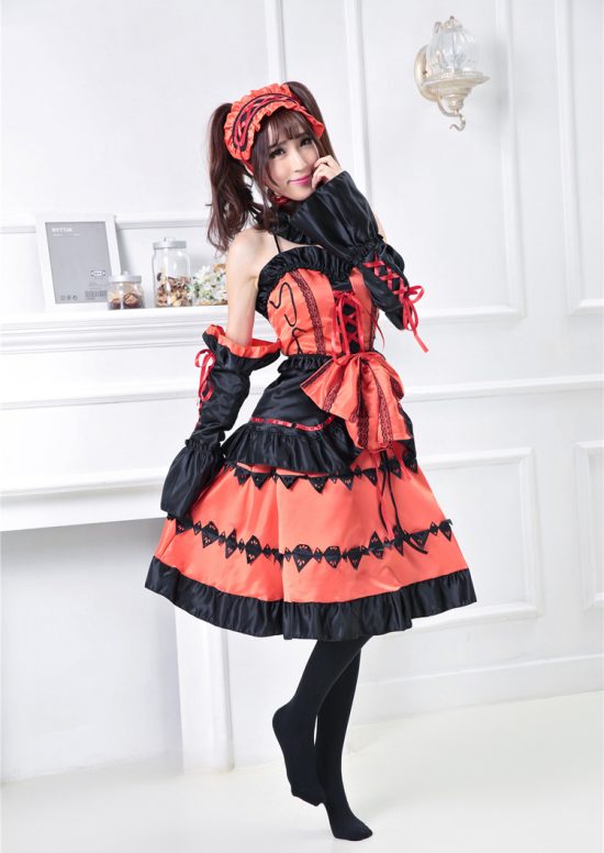 Anime History Nightmare Vivid Tokisaki Kurumi Cosplay Costume Full Set Princess Lolita Gorgeous Party Dress - Image 3