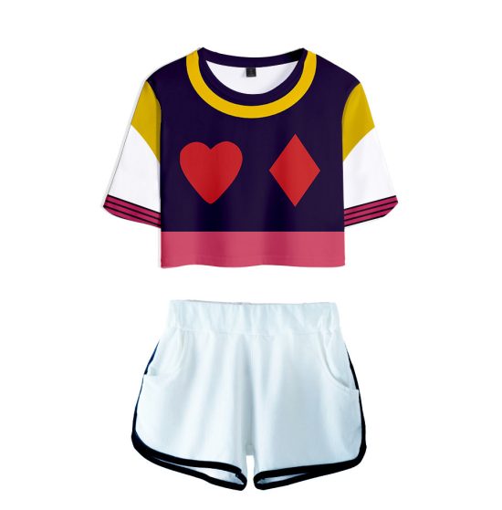 Anime Hunter x Hunter Crop Top Killua Zoldyck Jerseys Kurapika Cosplay Hisoka Gon Freecss Shorts Top Belly T-shirt Sportswear - Image 2
