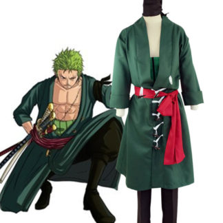 Pirate Hunter One Piece Roronoa Zoro Cosplay Costume Anime Performance Green Suit