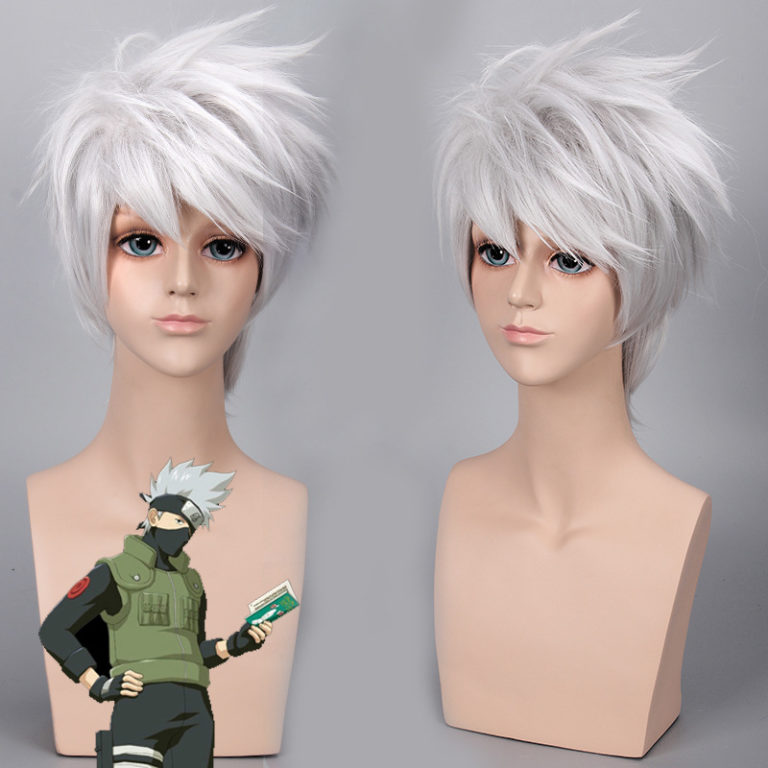 Anime Hatake Kakashi Cosplay Short Silvery Wig Headband Face Cover Heat-resistant Fiber Hair + Wig Cap Party Props Men - Image 3