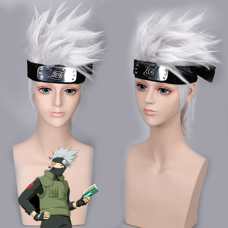 Anime Hatake Kakashi Cosplay Short Silvery Wig Headband Face Cover Heat-resistant Fiber Hair + Wig Cap Party Props Men - Image 2