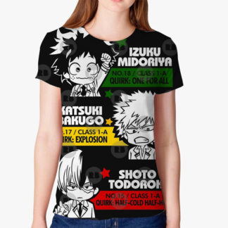 My Hero Academia Anime Print Harajuku 3D T-Shirt Short Sleeve T-shirt Japan Boku No Hero